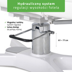 Fotel kosmetyczny hydrauliczny z regulacją pneumatyczną MAX Bianco, biały