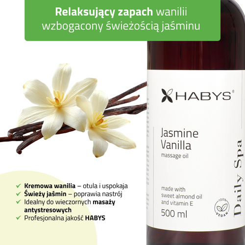 Olejek do masażu Daily Spa Jasmine Vanilla HABYS 500 ml 