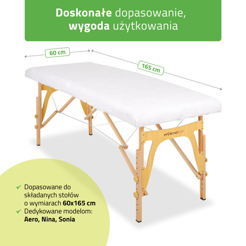 Prześcieradło frotte 1cz. na stoły składane - 60/165 białe