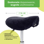 Pokrowiec welurowy z gumką na taboret, czarny