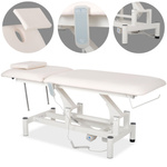 Stół rehabilitacyjny, do masażu elektryczny Optima – pilot ręczny, biały