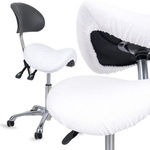 Pokrowiec frotte z gumką na taboret, biały