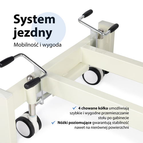 Stół rehabilitacyjny, do masażu, hydrauliczny Ultima H2 - szaro biały