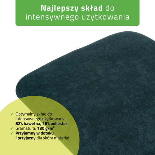Prześcieradło frotte z gumką i sznurkami na fotel kosmetyczny butelkowo zielone