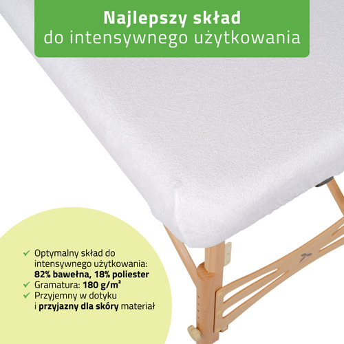 Prześcieradło frotte 1 cz. na stoły składane 60-65/180-185 białe