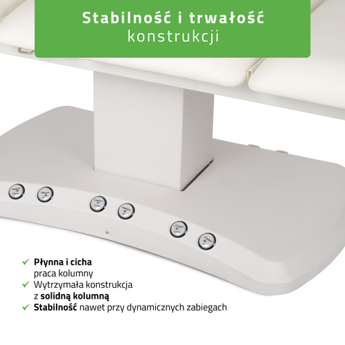 Łóżko kosmetyczne elektryczne z podgrzewaniem Serenity PRO 4 do masażu i zabiegów SPA - 3 silniki   