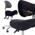 Pokrowiec frotte z gumką na taboret, czarny