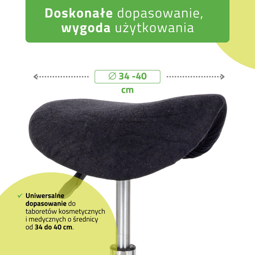 Pokrowiec frotte z gumką na taboret, czarny