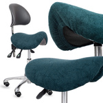 Pokrowiec frotte z gumką na taboret, butelkowa zieleń