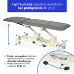 Stół rehabilitacyjny, do masażu, hydrauliczny Ultima H2 - szaro biały