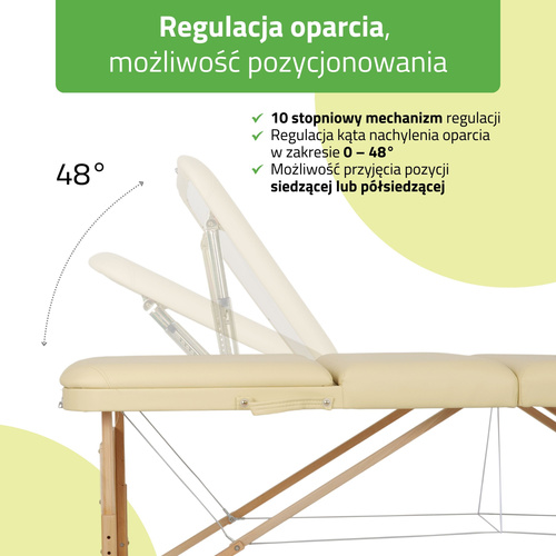 Stół do masażu Bianca 70 cm - beżowy