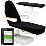 Prześcieradło welurowe z gumką i sznurkami na fotel kosmetyczny czarne