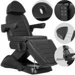 Fotel kosmetyczny z regulacją elektryczną Leo PRO 4, czarny - 3 silniki