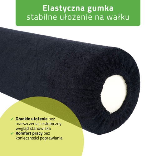 Prześcieradło frotte na wałek - 15x60 cm czarny