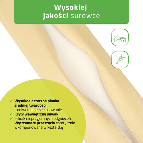 Półwałek do masażu pod stopy lub pod kolano - 60x18x12 (tapicerka Comfy Base)