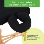 Zestaw - Prześcieradło frotte 1cz. na stoły składane 70-75/180-185, pokrycie frotte na podgłówek czarne