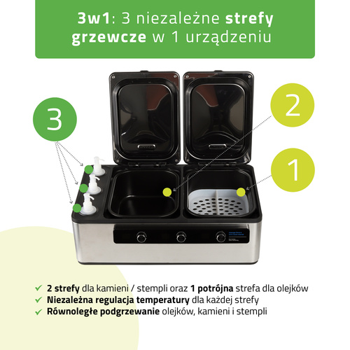 Wielofunkcyjny podgrzewacz do kamieni i olejków