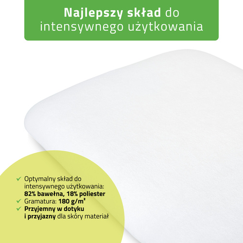Prześcieradło frotte z gumką i sznurkami na fotel kosmetyczny białe
