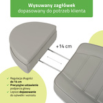 Fotel kosmetyczny z regulacją elektryczną Leo PRO 4, szary - 3 silniki