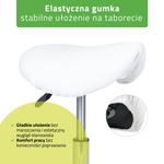 Pokrowiec welurowy z gumką na taboret, biały