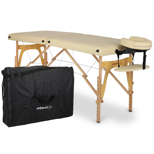 Zestaw - Stół do masażu Sonia 60 cm - beżowy, olejek do masażu Daily Spa Apple Breeze HABYS 500 ml