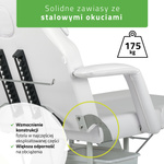 Fotel kosmetyczny wielofunkcyjny ARIA BIANCO z kuwetami – biały
