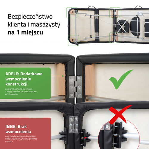 Stół do masażu Adele 70 cm – czarny 