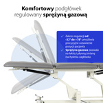Stół rehabilitacyjny, do masażu, hydrauliczny Ultima H3 - szaro biały