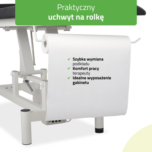 Stół rehabilitacyjny, do masażu elektryczny Optima – pilot ręczny, czarno biały