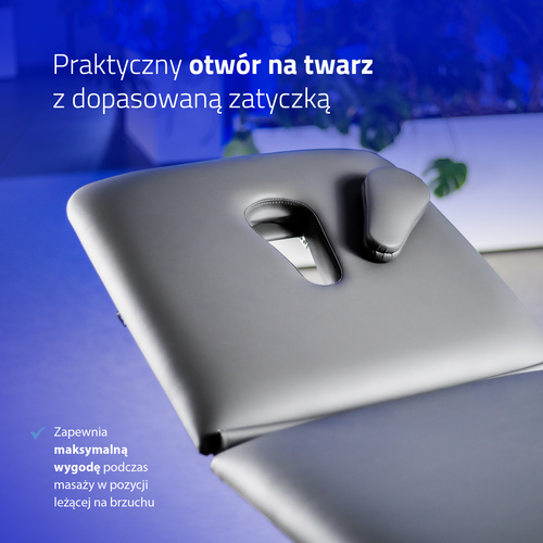 Stół rehabilitacyjny, do masażu, hydrauliczny Ultima H3 - szaro biały