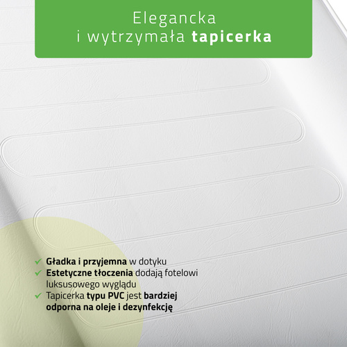Fotel kosmetyczny wielofunkcyjny ARIA BIANCO z kuwetami – biały
