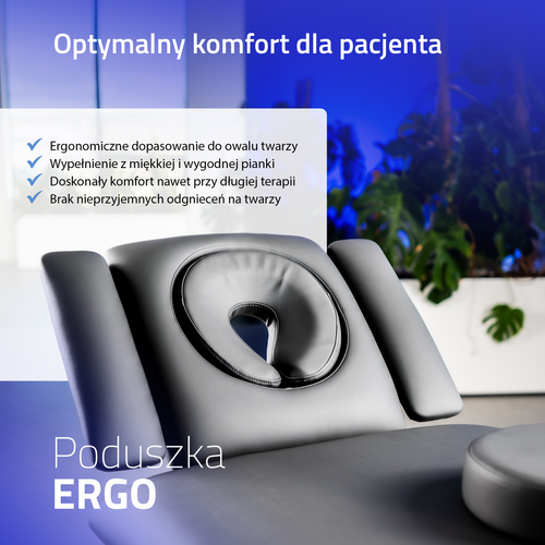 Stół rehabilitacyjny, do masażu, elektryczny Fortis 4 Ergo - pilot ręczny, szaro czarny