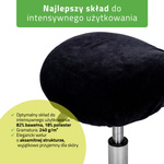 Pokrowiec welurowy z gumką na taboret, czarny