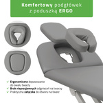 Stół rehabilitacyjny, do masażu, elektryczny Proxima V2 Ergo - rama sterująca, szaro biały 