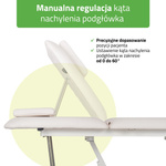 Stół rehabilitacyjny, do masażu elektryczny Optima – pilot ręczny, biały