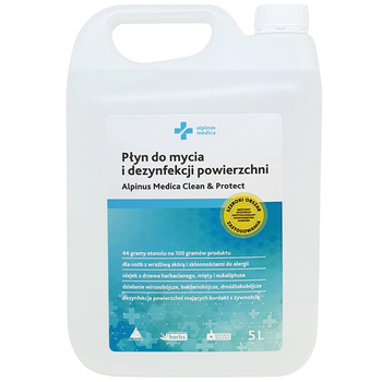 Płyn do mycia i dezynfekcji powierzchni Alpinus Medica Clean&Protect 5L