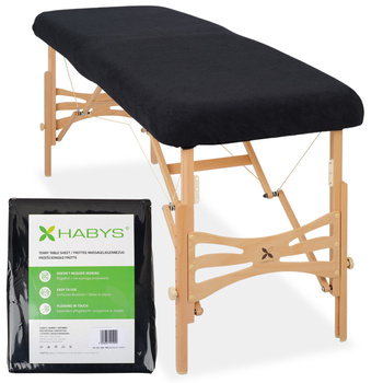 Prześcieradło frotte 1cz. na stoły składane - 70-75/180-185 czarne