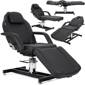 Fotel kosmetyczny hydrauliczny z regulacją pneumatyczną Theo Nero, czarny