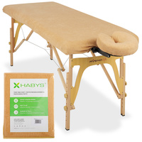 Zestaw - Prześcieradło frotte 1cz. na stoły składane - 60/165, pokrycie frotte na podgłówek beżowe