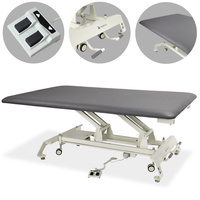 Stół rehabilitacyjny Evero Bobath - pilot nożny, kółka, szaro biały