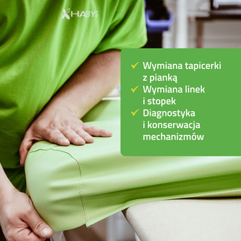 Wymiana tapicerki i pianki + przegląd i konserwacja stołu składanego