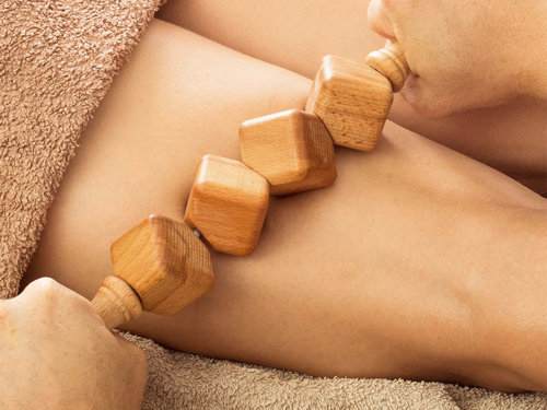 Drewniany wałek do masażu, kostka