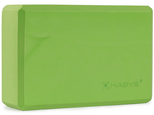 Kostka do jogi z pianki EVA - zielona, 23x15x7,5 cm