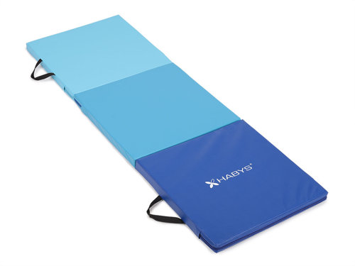 Materac gimnastyczny składany 3-częściowy 180x60x5 cm, niebieski