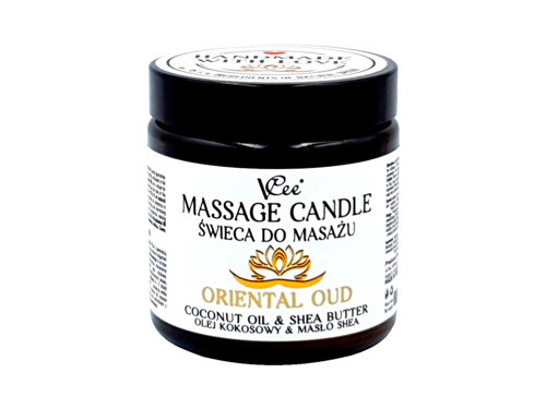Świeca do masażu o orientalnym zapachu oud VCee 80g