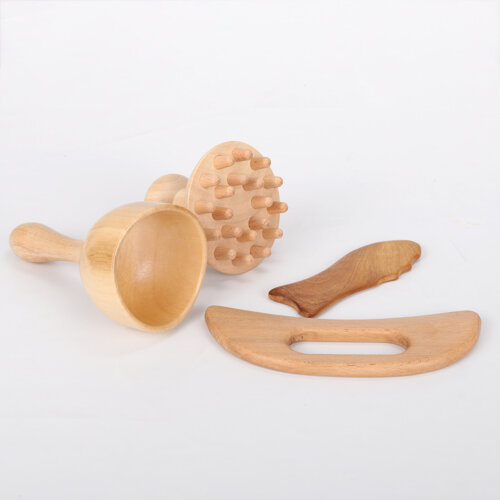 Zestaw drewnianych narzędzi do masażu, 4 częściowy 